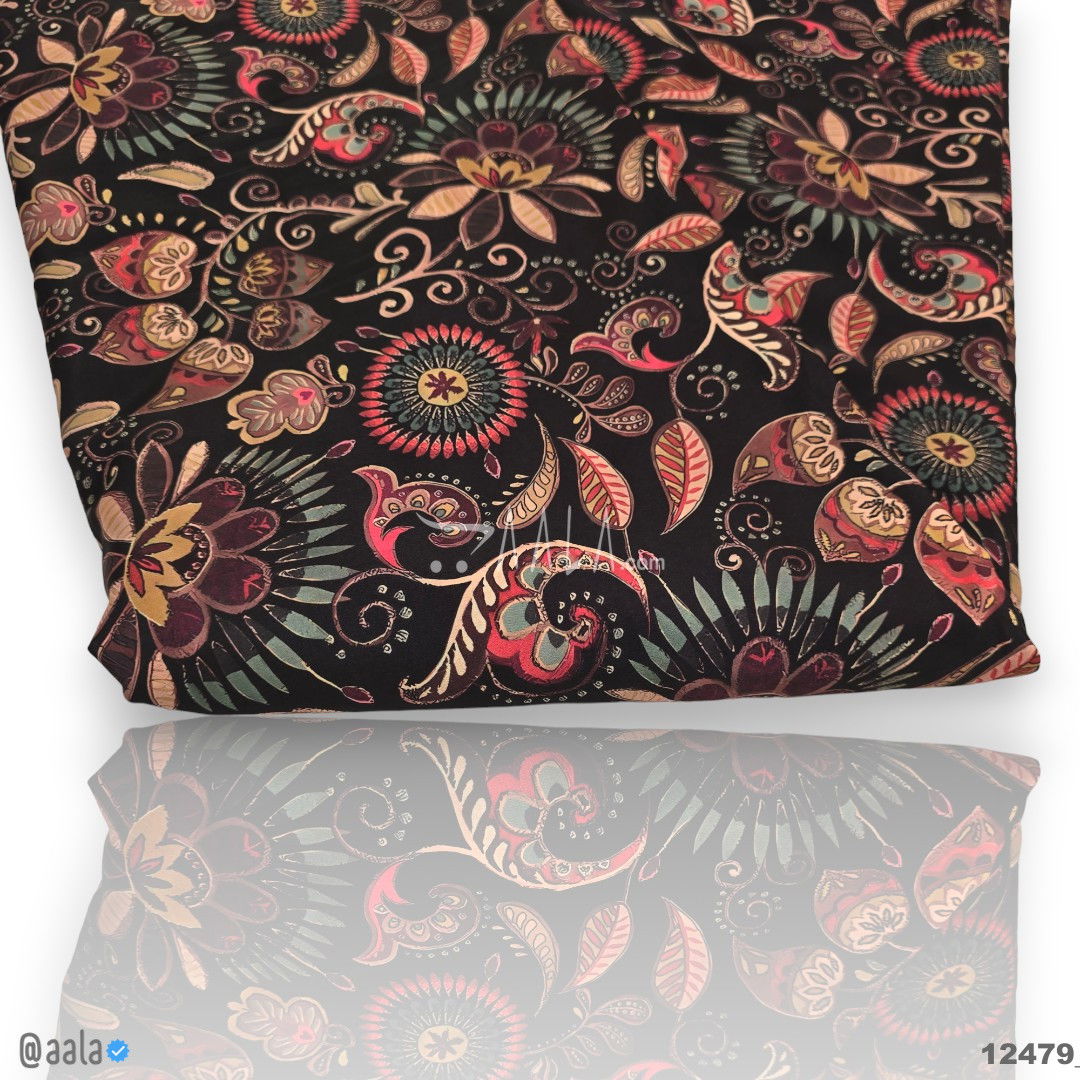 Printed-Crepe Silk Blend 44-Inches PRINTED Per-Metre #12479