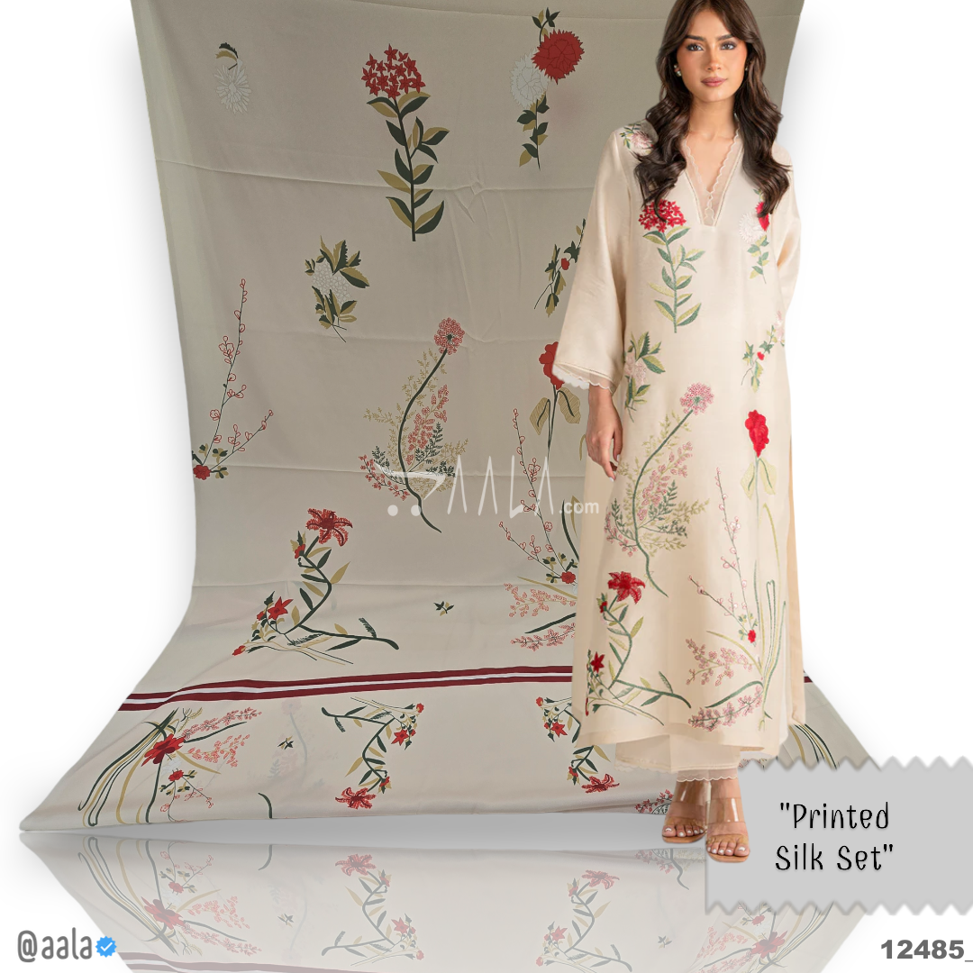Printed-Crepe Silk Blend 44-Inches PRINTED Per-Pc #12485