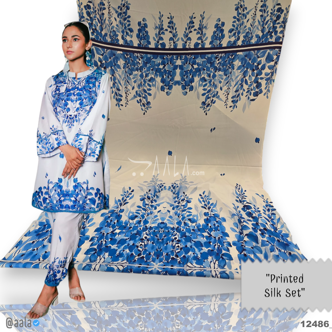 Printed-Crepe Silk Blend 44-Inches PRINTED Per-Pc #12486