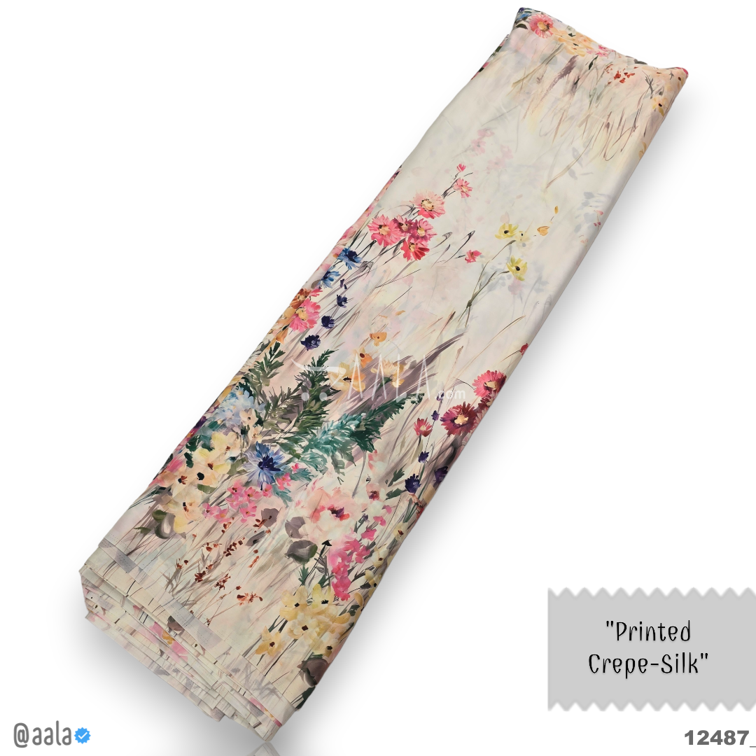 Printed Silk Blend 44-Inches PRINTED Per-Metre #12487