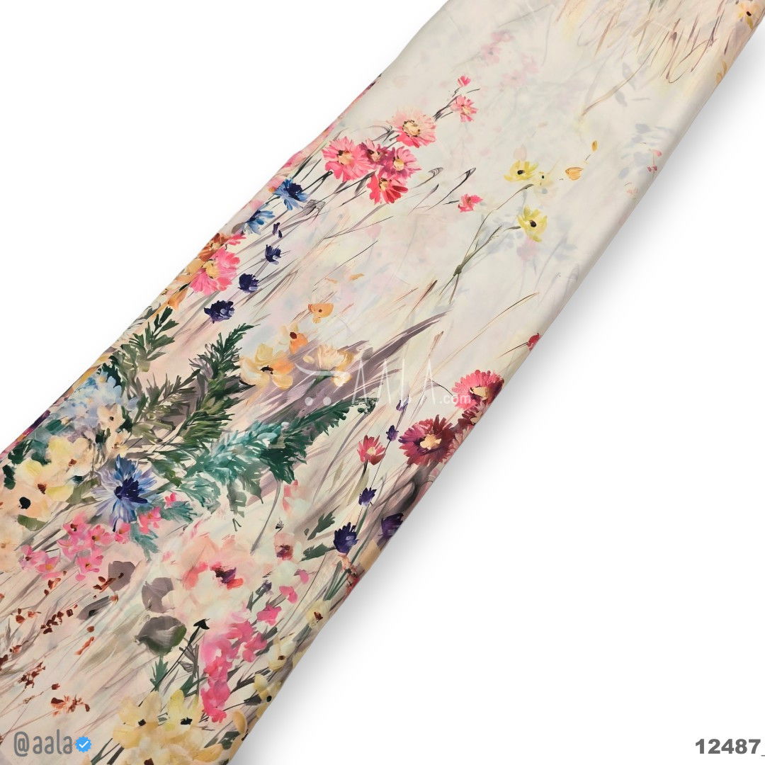 Printed Silk Blend 44-Inches PRINTED Per-Metre #12487