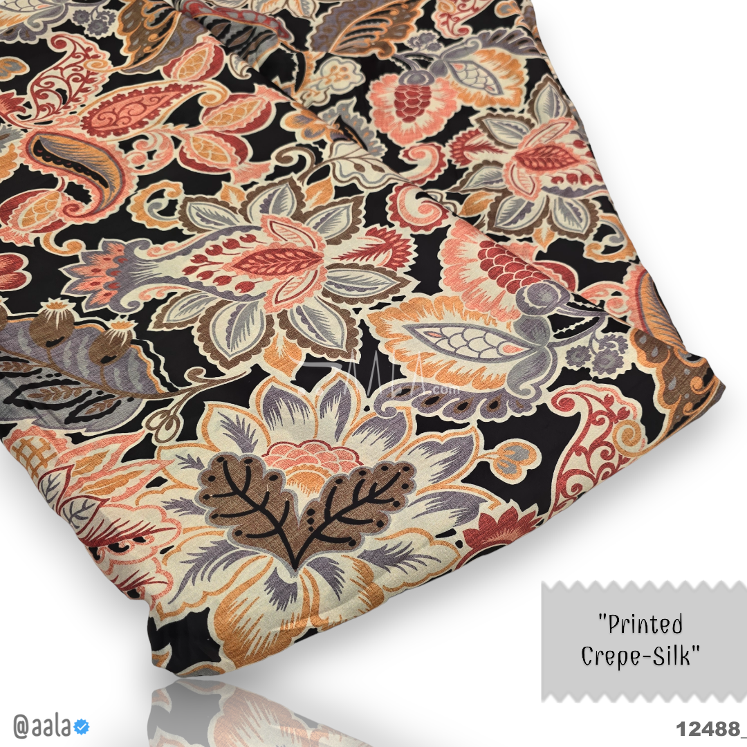 Printed Silk Blend 44-Inches PRINTED Per-Metre #12488