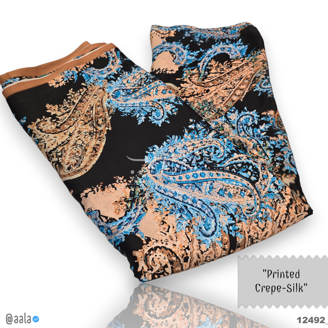 Printed Silk Blend 44-Inches PRINTED Per-Metre #12492