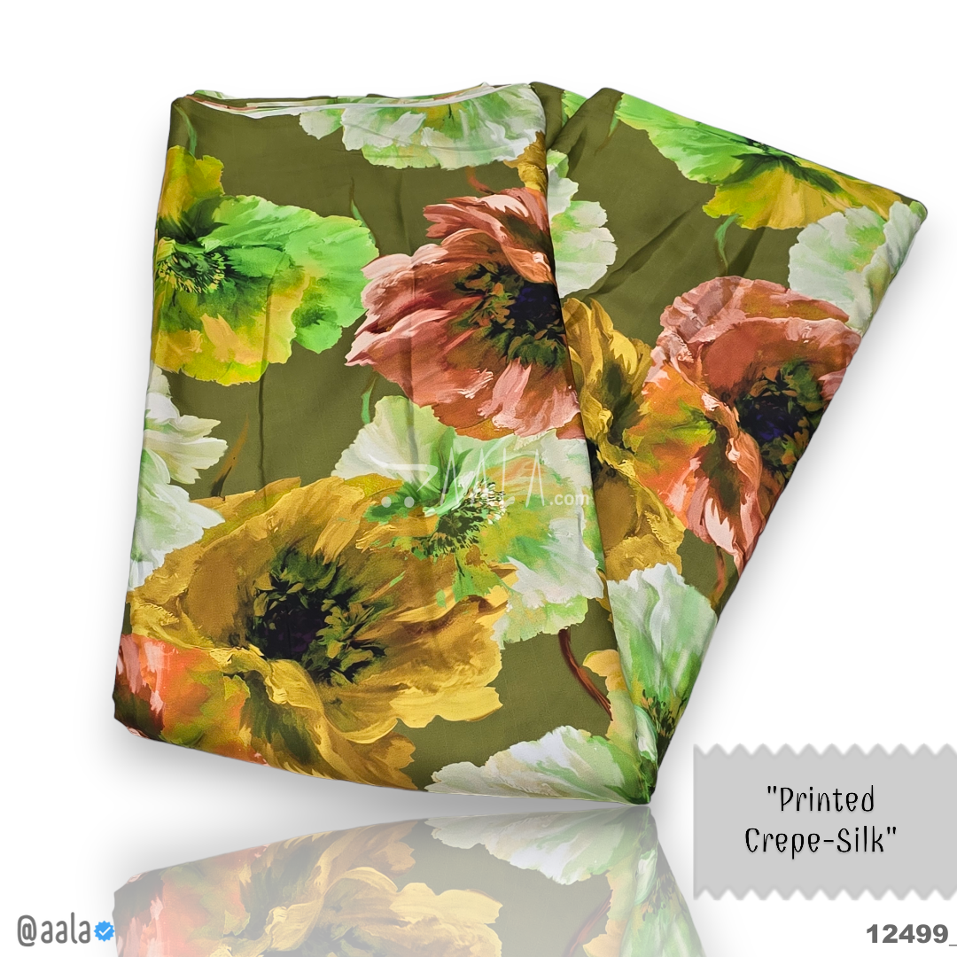 Printed Silk Blend 44-Inches PRINTED Per-Metre #12499