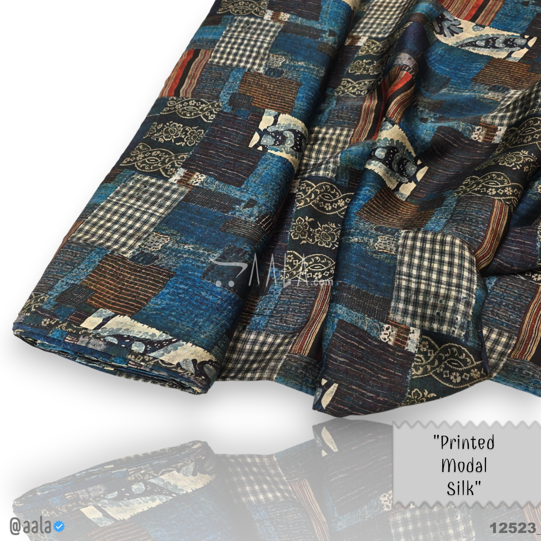 Printed-Modal Silk Viscose 44-Inches PRINTED Per-Metre #12523