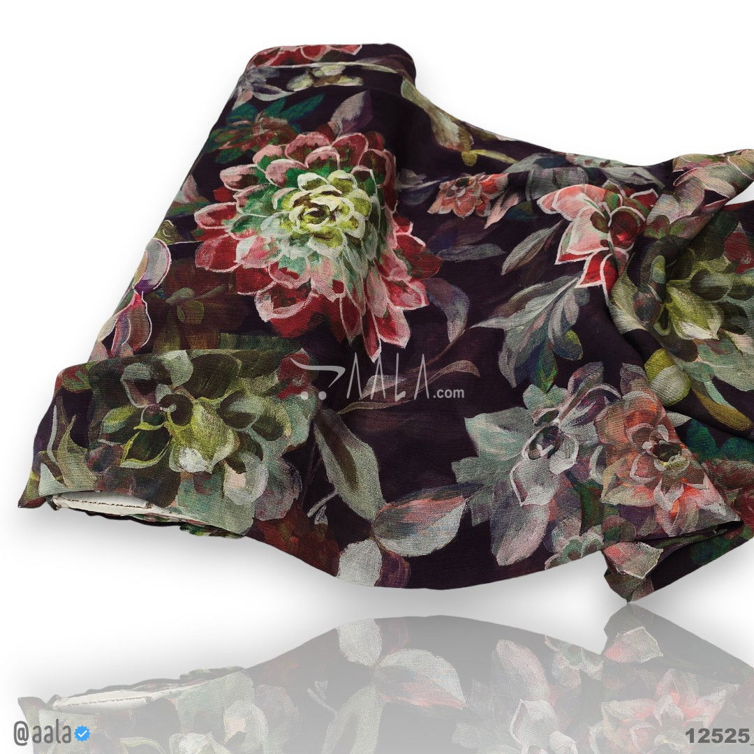 Printed-Crepe Chiffon Blend 44-Inches PRINTED Per-Metre #12525