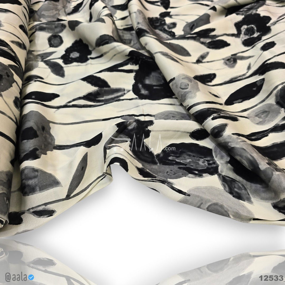 Printed-Modal Silk Viscose 44-Inches PRINTED Per-Metre #12533
