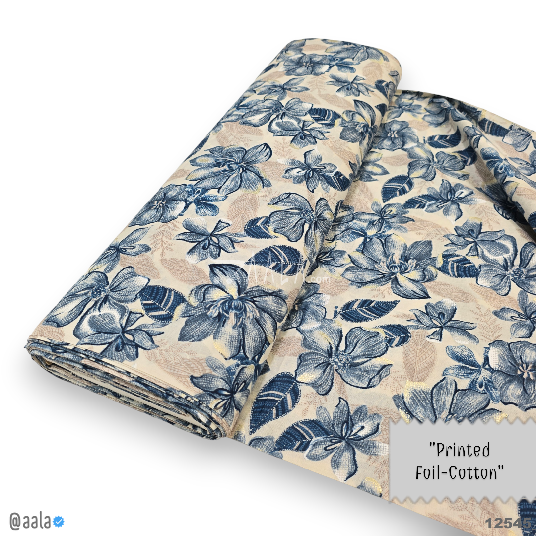 Printed-Foil Cotton Cotton 44-Inches PRINTED Per-Metre #12545