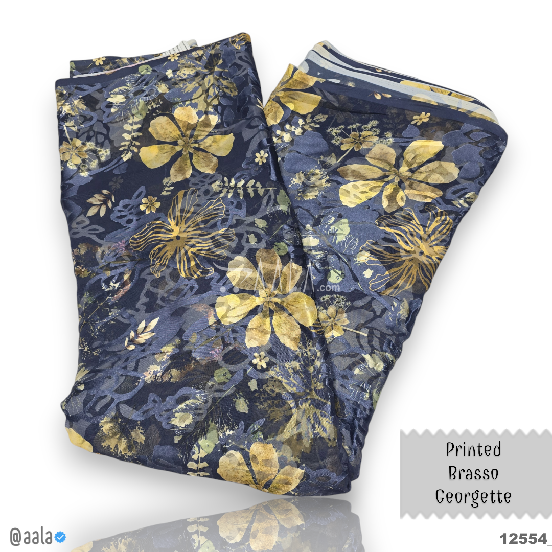Printed-Brasso Georgette Blend 44-Inches PRINTED Per-Metre #12554