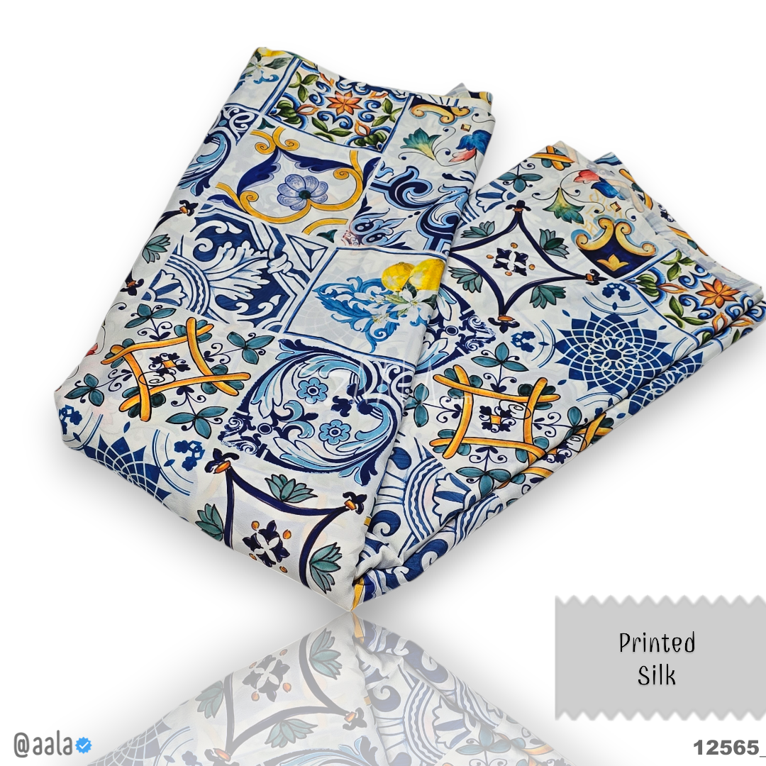 Printed Silk Blend 44-Inches PRINTED Per-Metre #12565