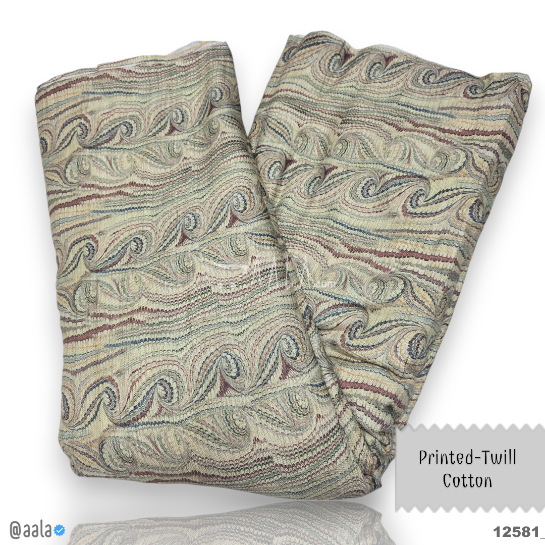 Twill-Printed Cotton Cotton 44-Inches PRINTED Per-Metre #12581