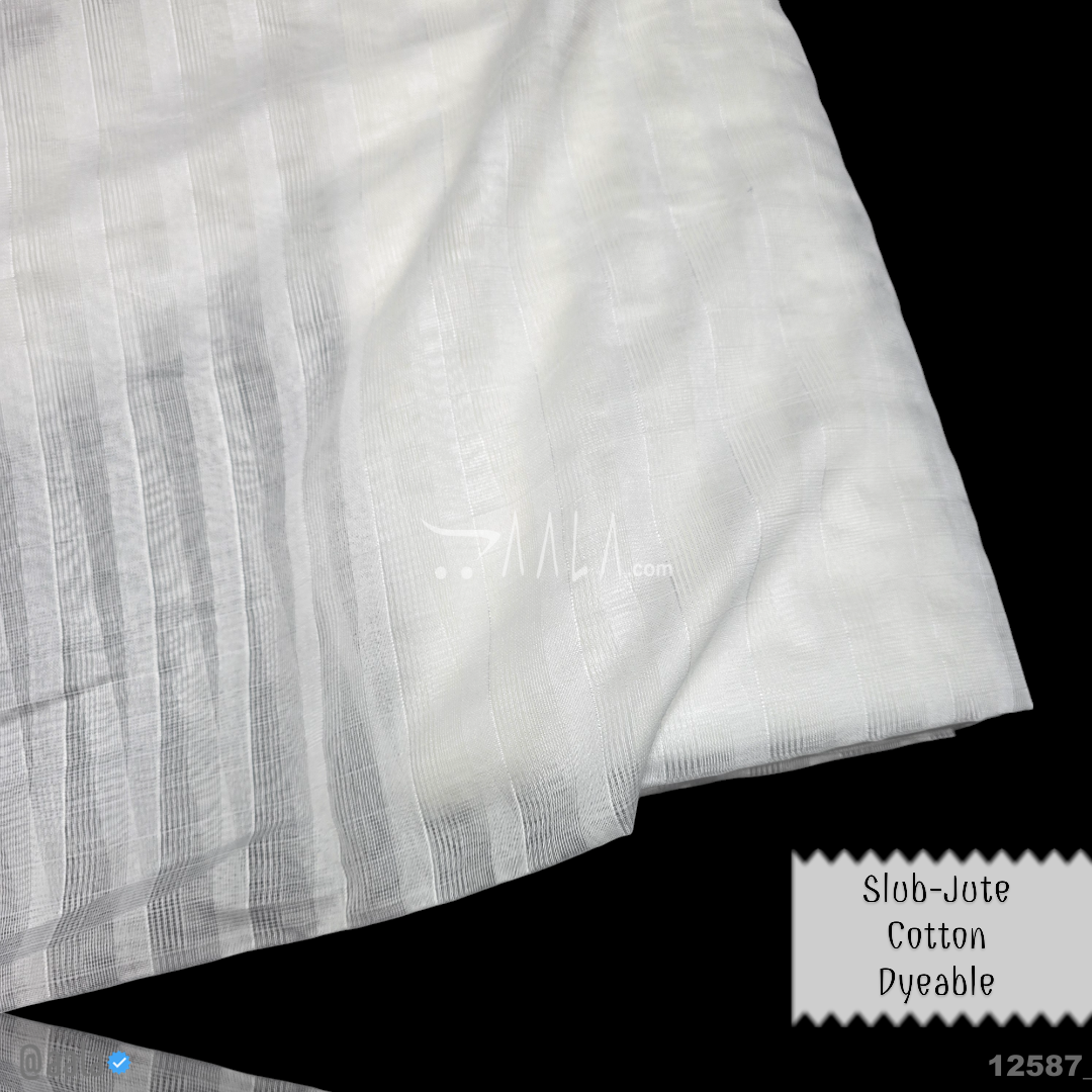 Slub-Jute Cotton Cotton 44-Inches DYEABLE Per-Metre 