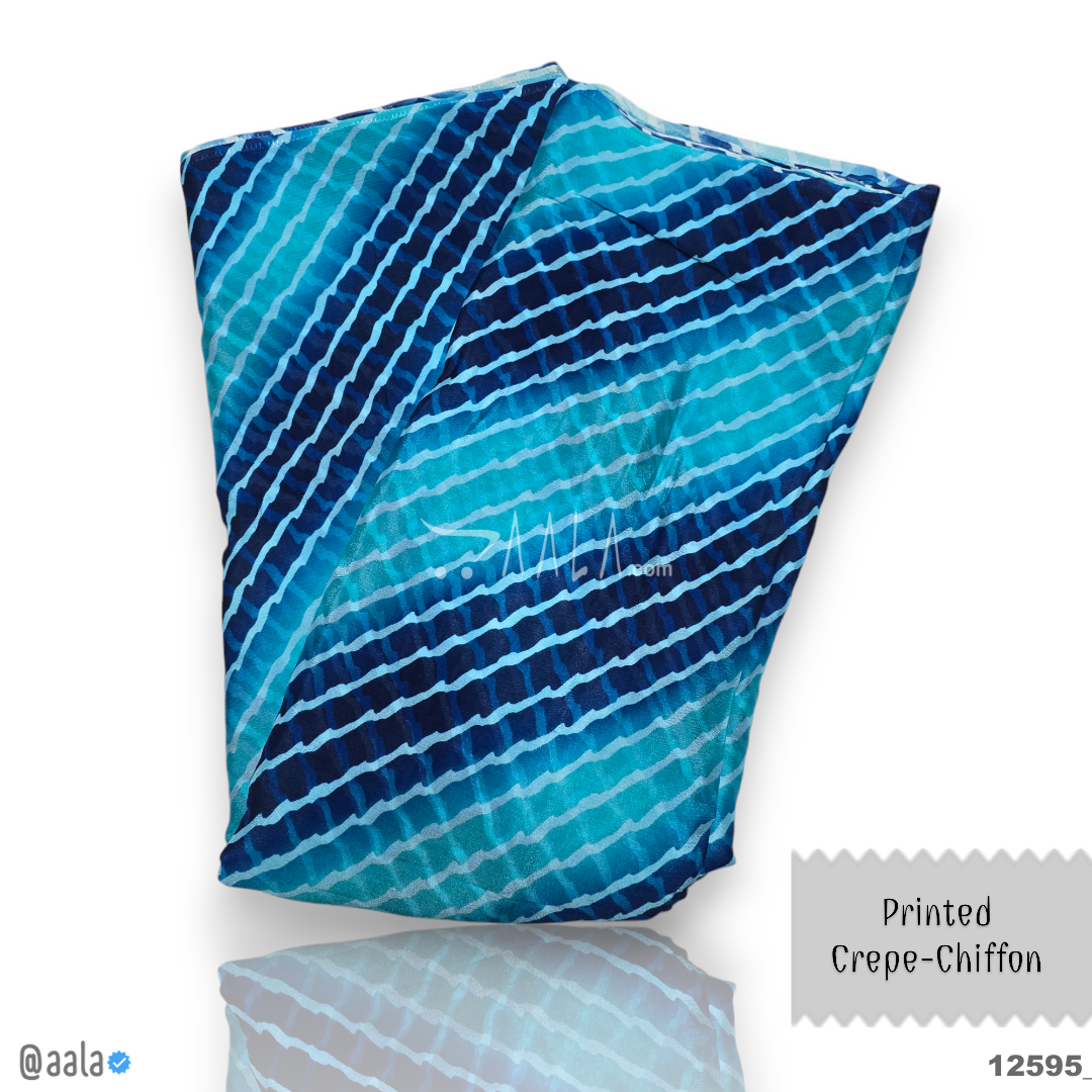 Printed-Crepe Chiffon Blend 44-Inches PRINTED Per-Metre #12595