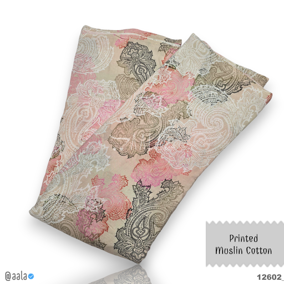 Printed-Muslin Cotton Cotton 44-Inches PRINTED Per-Metre #12602