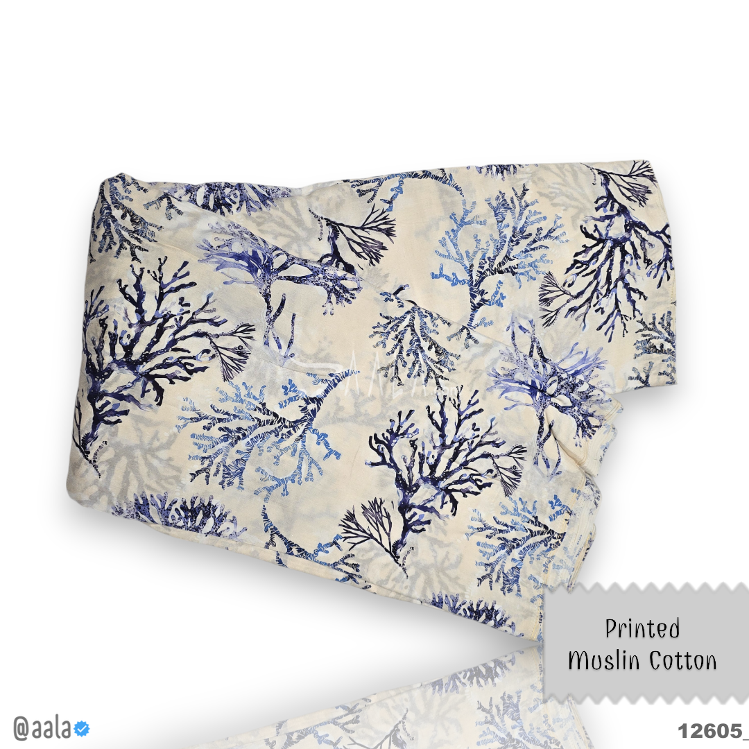 Printed-Muslin Cotton Cotton 44-Inches PRINTED Per-Metre #12605