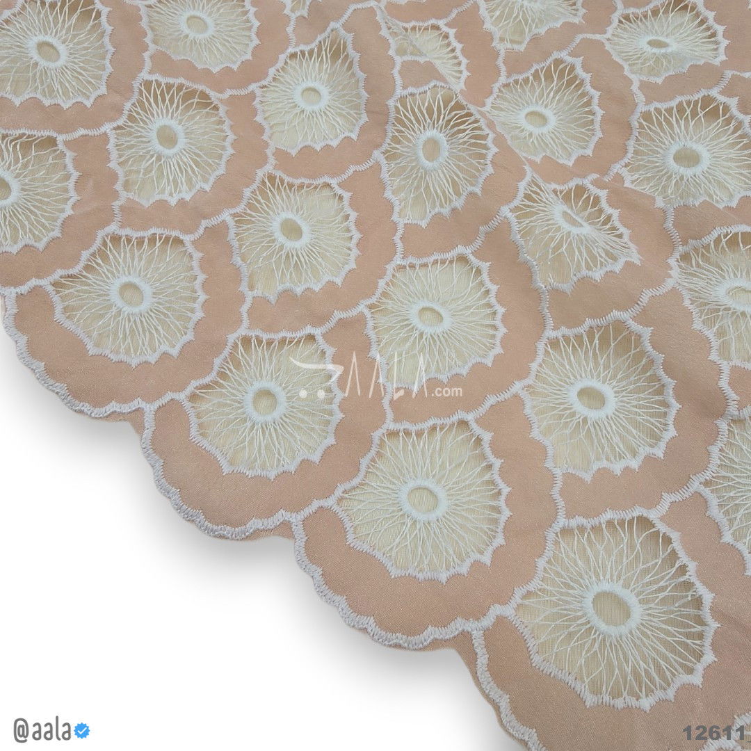 Cutwork Cotton Cotton 52-Inches PEACH Per-Metre #12611