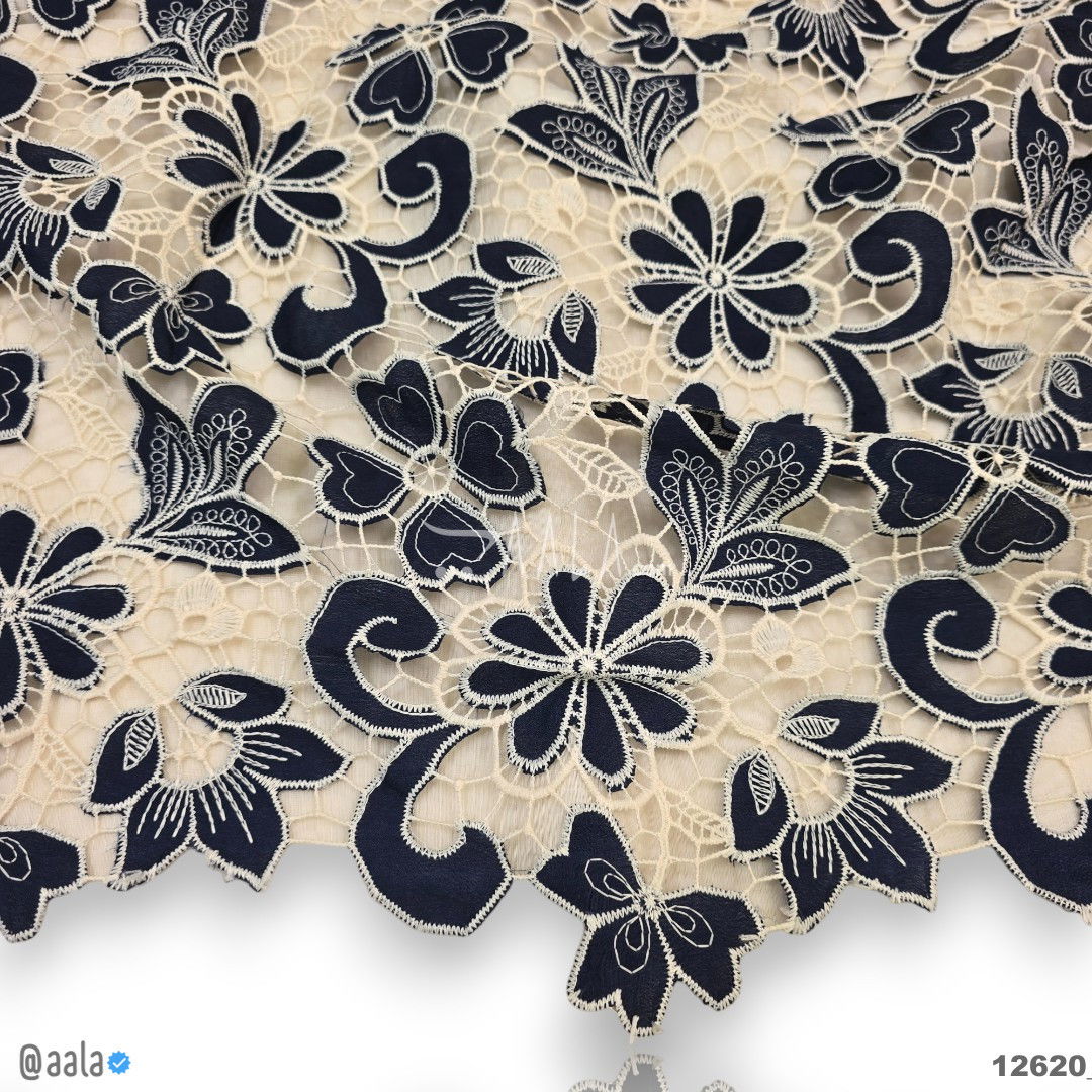 Cutwork Cotton Cotton 52-Inches BLUE Per-Metre #12620