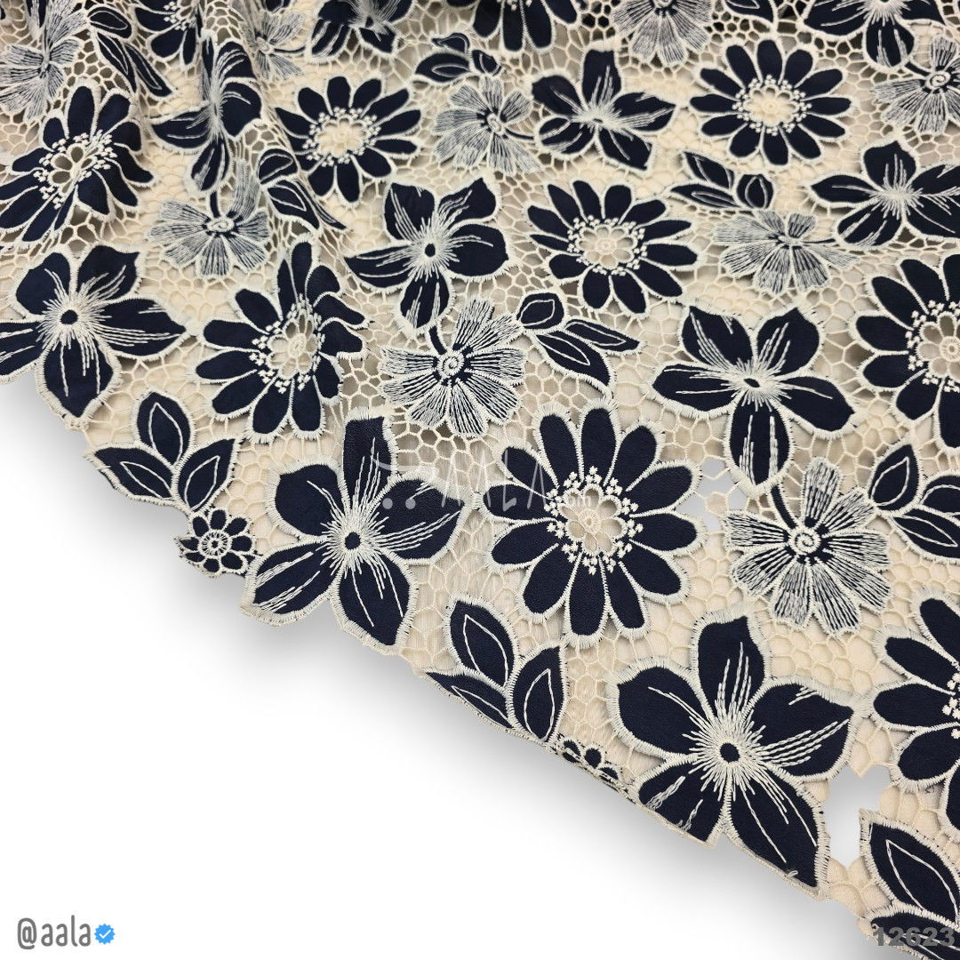 Cutwork Cotton Cotton 52-Inches BLUE Per-Metre #12623