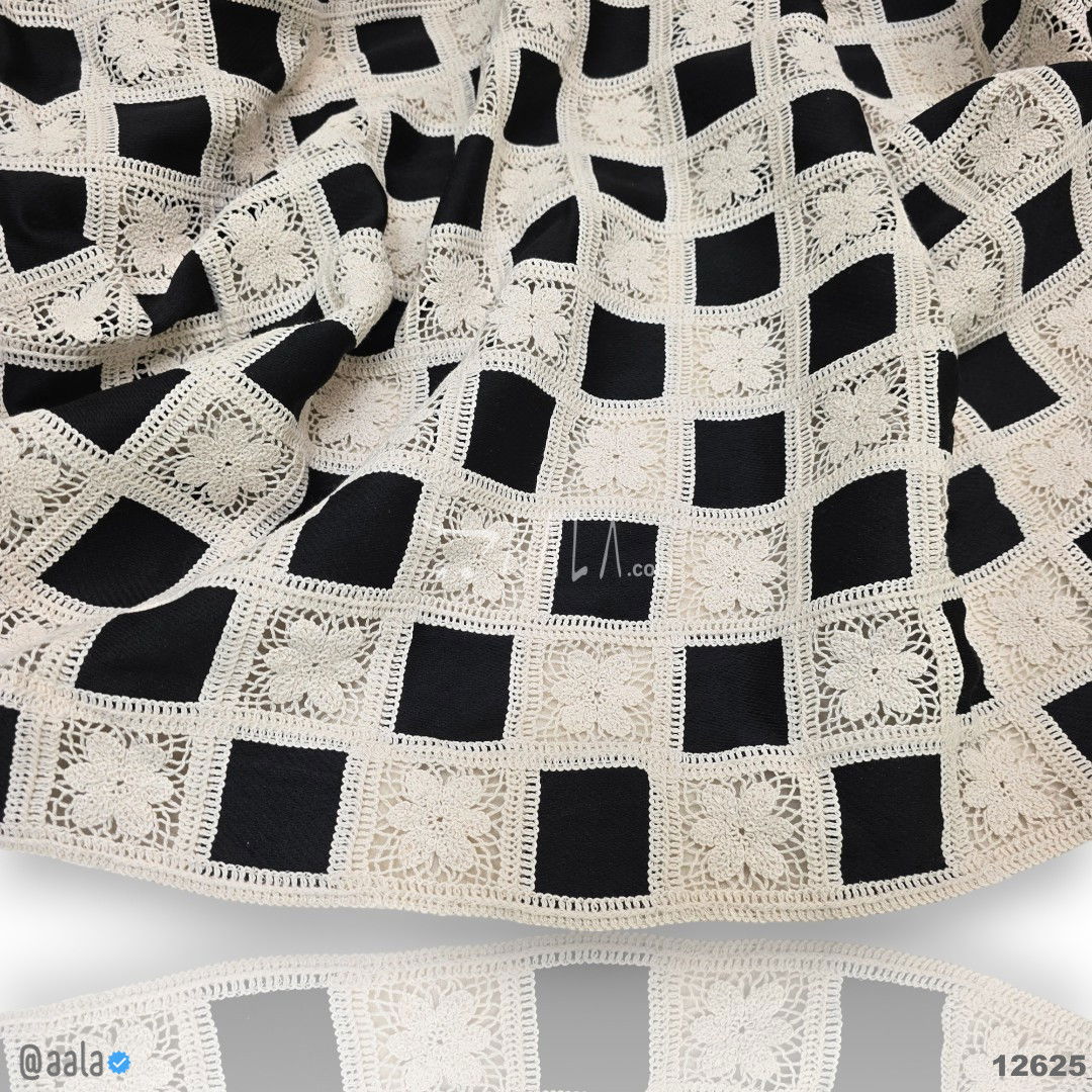 Cutwork Cotton Cotton 52-Inches BLACK Per-Metre 