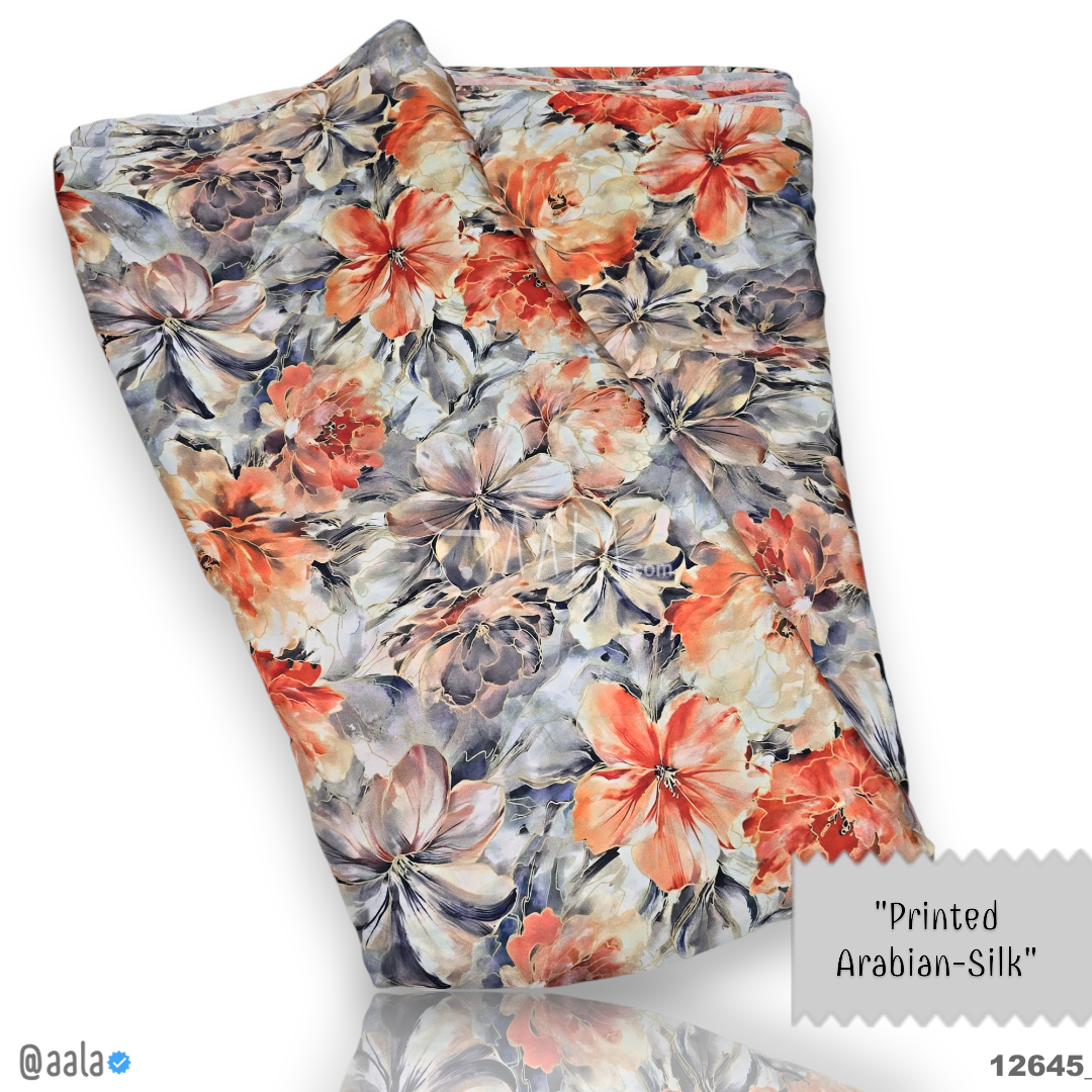 Printed-Arabian Silk Blend 44-Inches PRINTED Per-Metre #12645