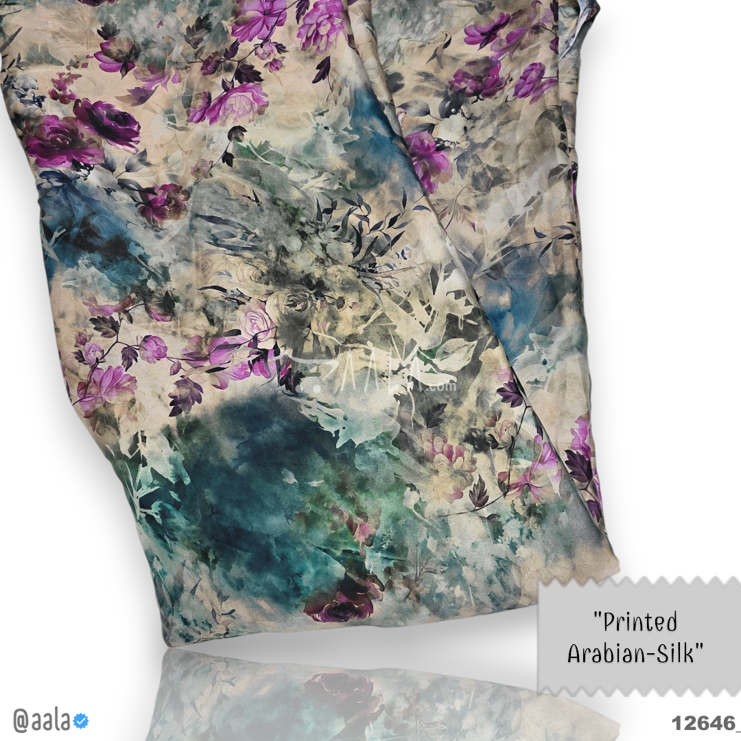 Printed-Arabian Silk Blend 44-Inches PRINTED Per-Metre #12646