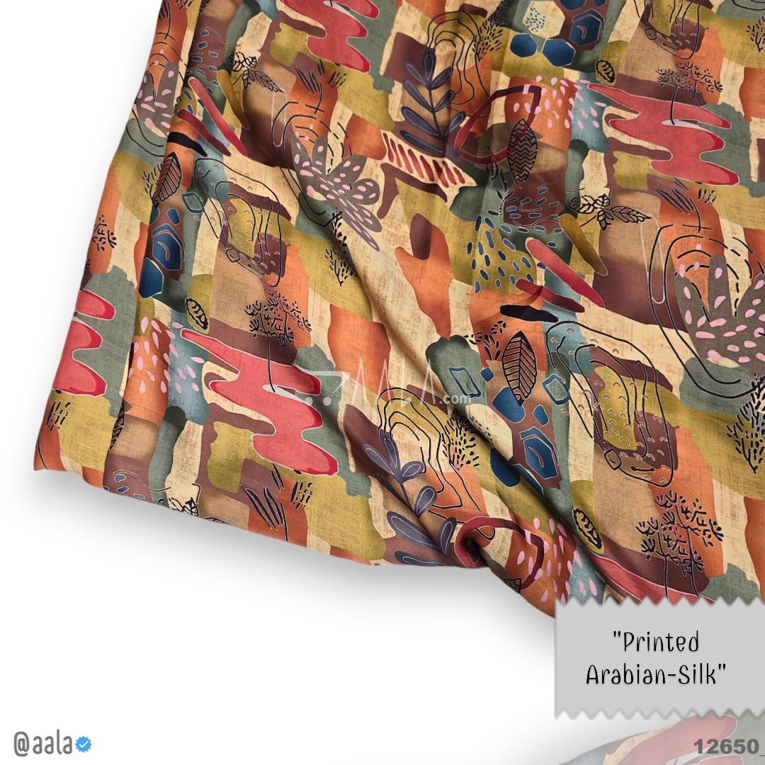 Printed-Arabian Silk Blend 44-Inches PRINTED Per-Metre #12650