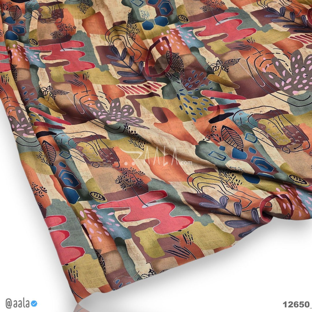 Printed-Arabian Silk Blend 44-Inches PRINTED Per-Metre #12650