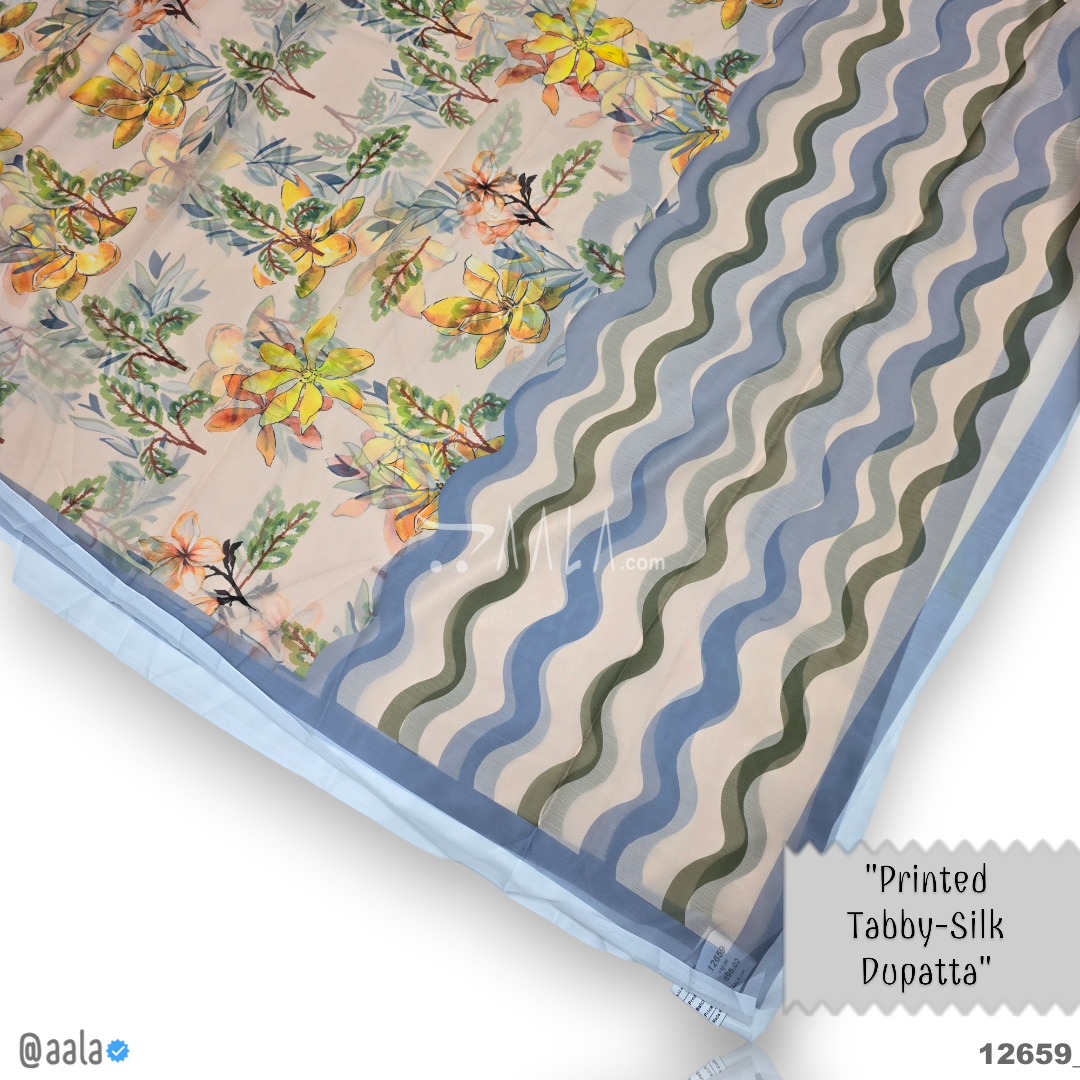 Printed-Tabby Chiffon Blend Dupatta-32-Inches PRINTED 2.25-Metres 