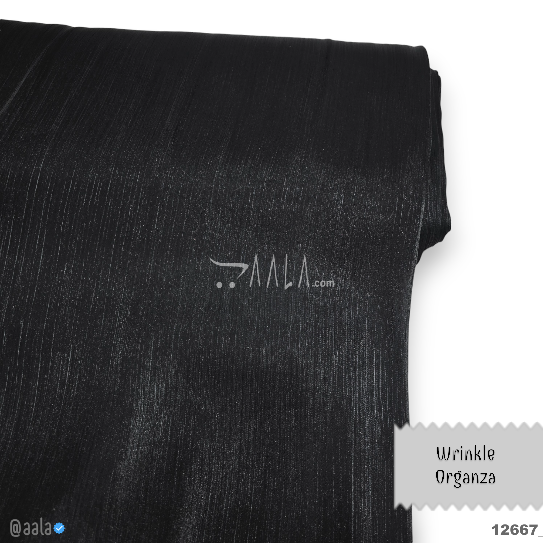Wrinkle Organza Blend 58-Inches BLACK Per-Metre 