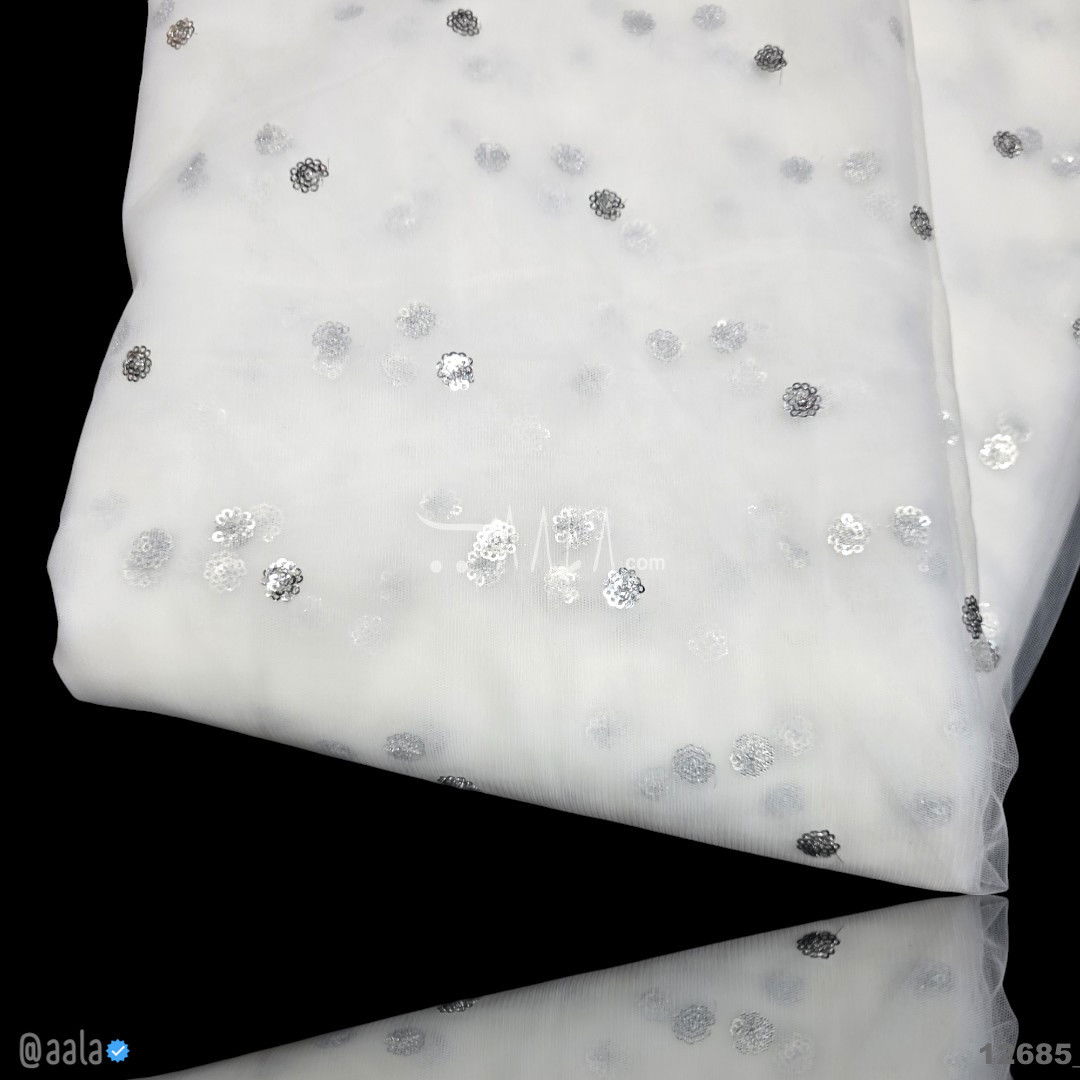 Sequins Net Nylon 44-Inches DYEABLE Per-Metre #12685