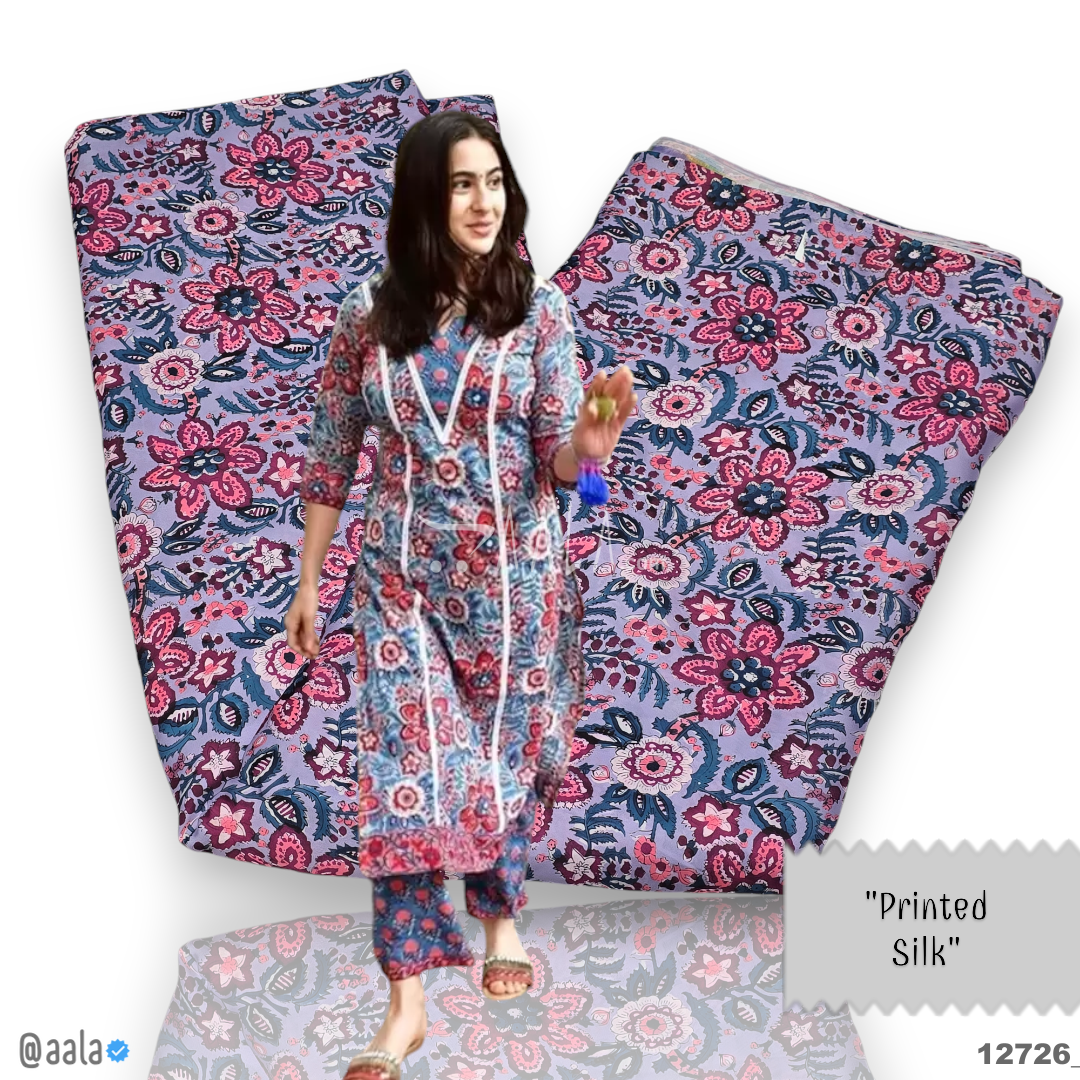 Printed Silk Blend 44-Inches PRINTED Per-Metre #12726