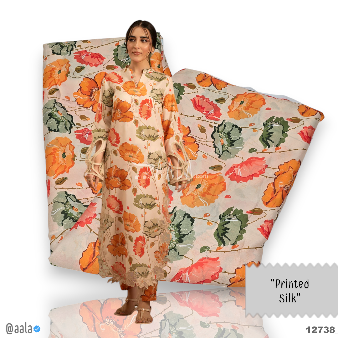 Printed Silk Blend 44-Inches PRINTED Per-Metre #12738
