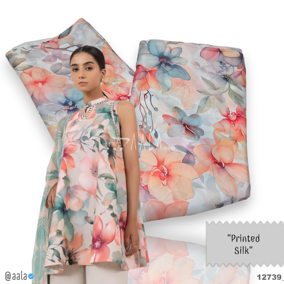 Printed Silk Blend 44-Inches PRINTED Per-Metre #12739