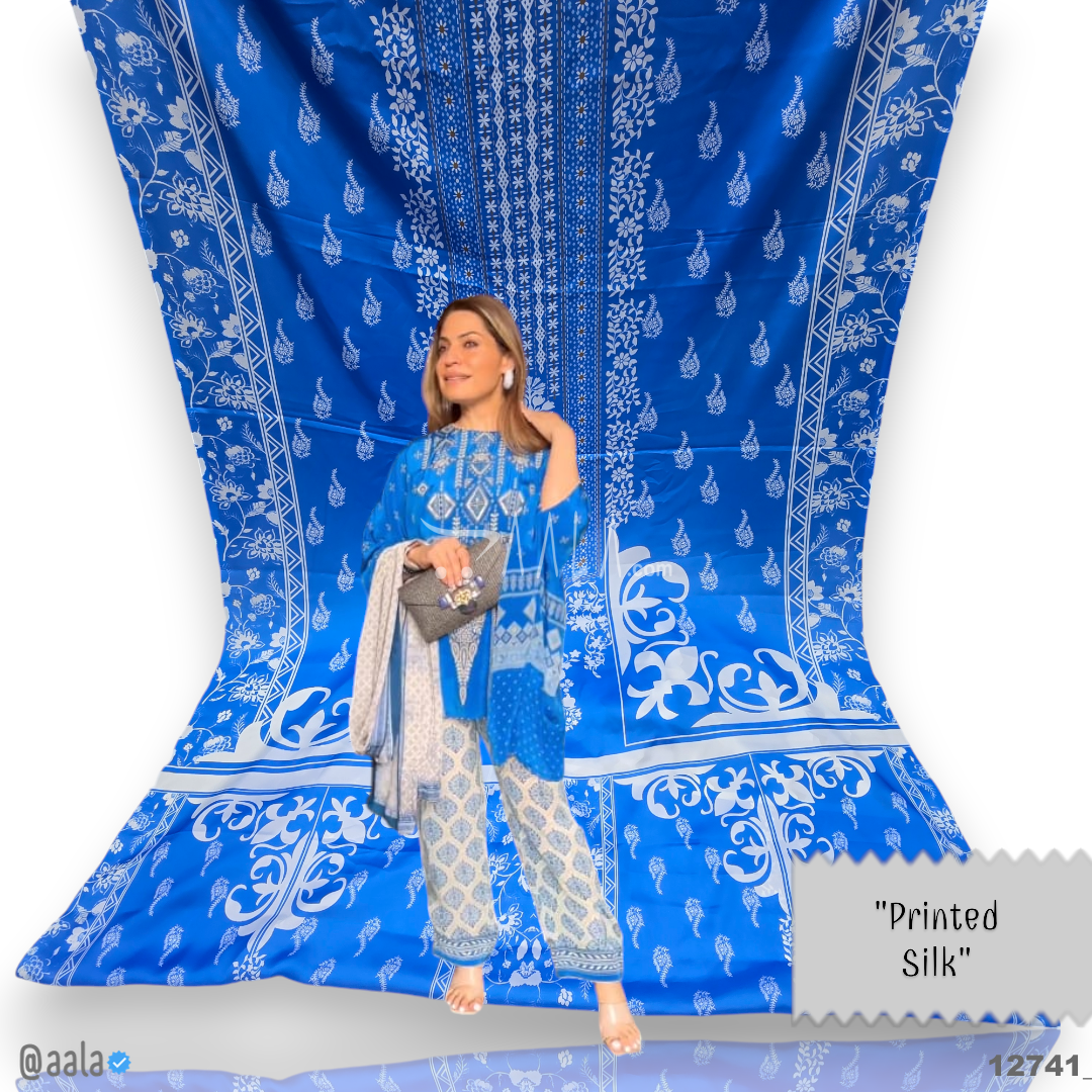 Printed Silk Blend 44-Inches PRINTED Per-Pc #12741