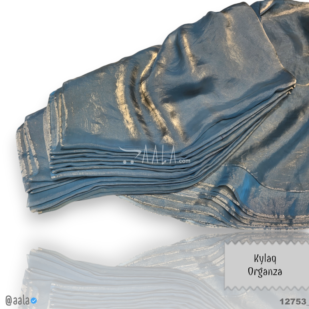 Kylaq Organza Blend 44-Inches BLUE Per-Metre 