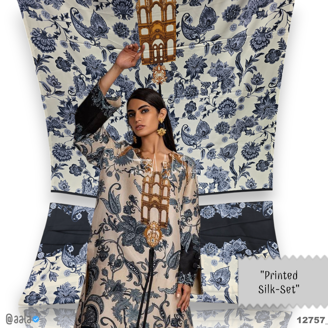 Printed Silk Blend 44-Inches PRINTED Per-Pc #12757