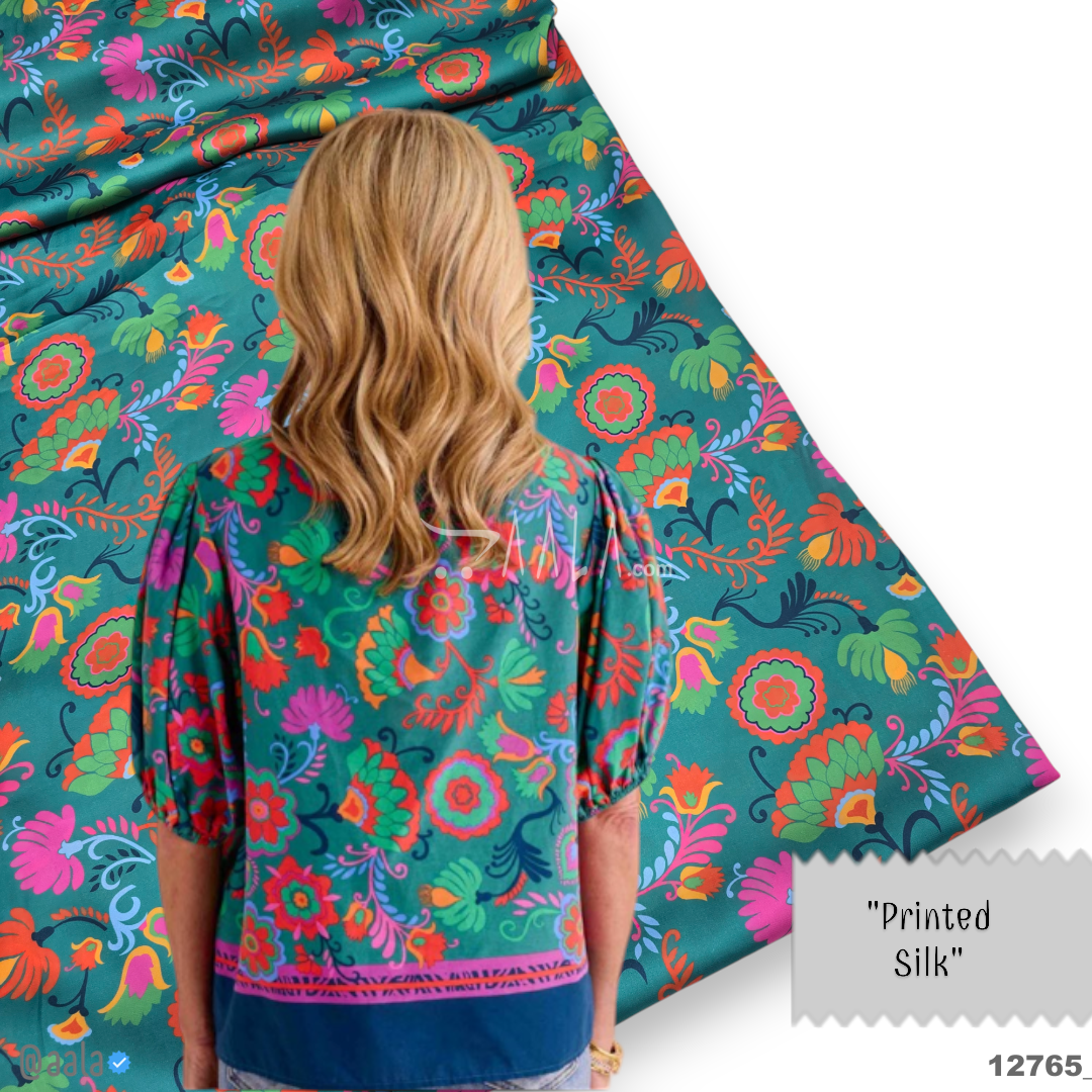 Printed Silk Blend 44-Inches PRINTED Per-Metre #12765