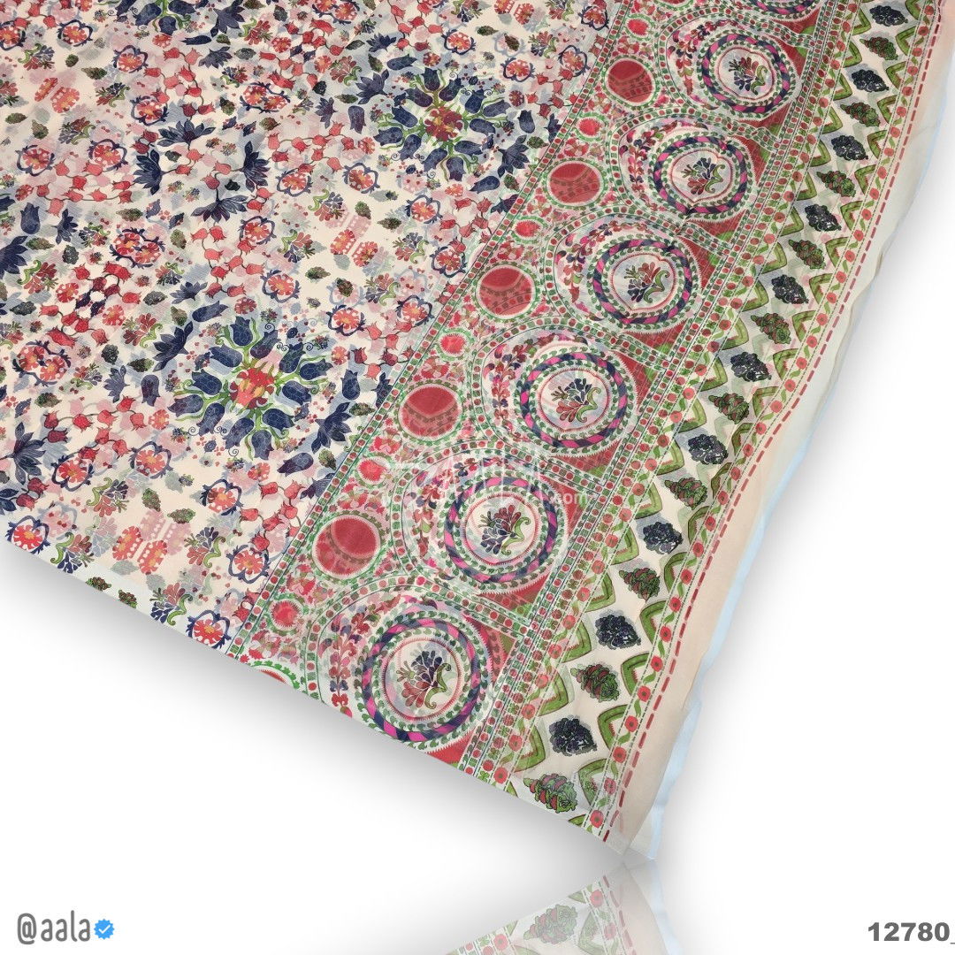 Printed-Tabby Chiffon Blend Dupatta-32-Inches PRINTED 2.25-Metres 