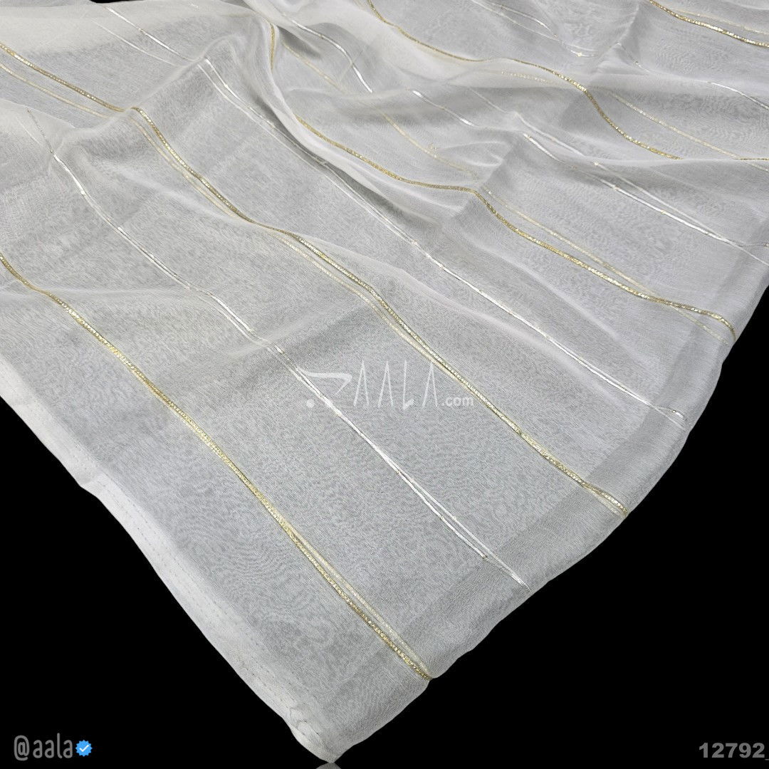 Zari-Sequins Chiffon Nylon Dupatta-32-Inches DYEABLE 2.25-Metres #12792