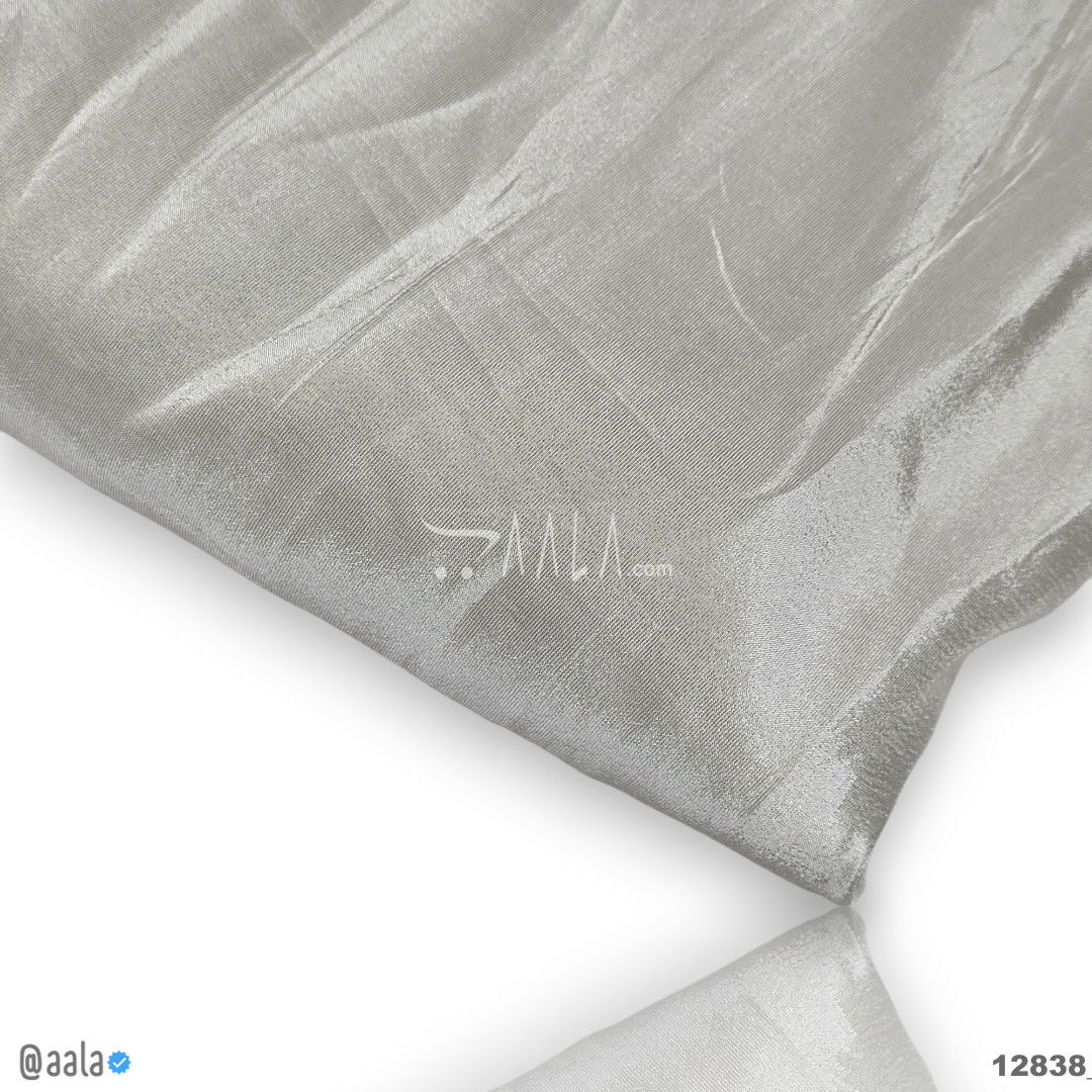 Silver-Tissue Silk Viscose 44-Inches DYEABLE Per-Metre #12838
