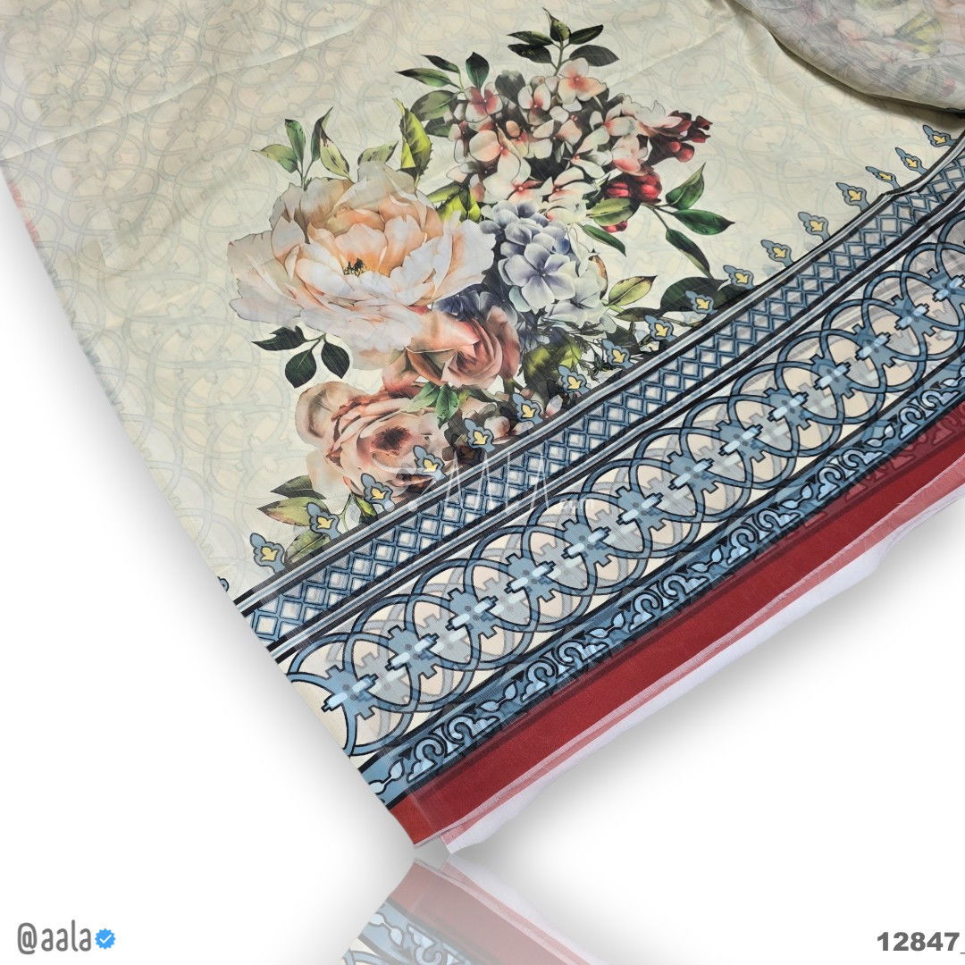 Printed-Tabby Chiffon Blend Dupatta-32-Inches PRINTED 2.25-Metres #12847