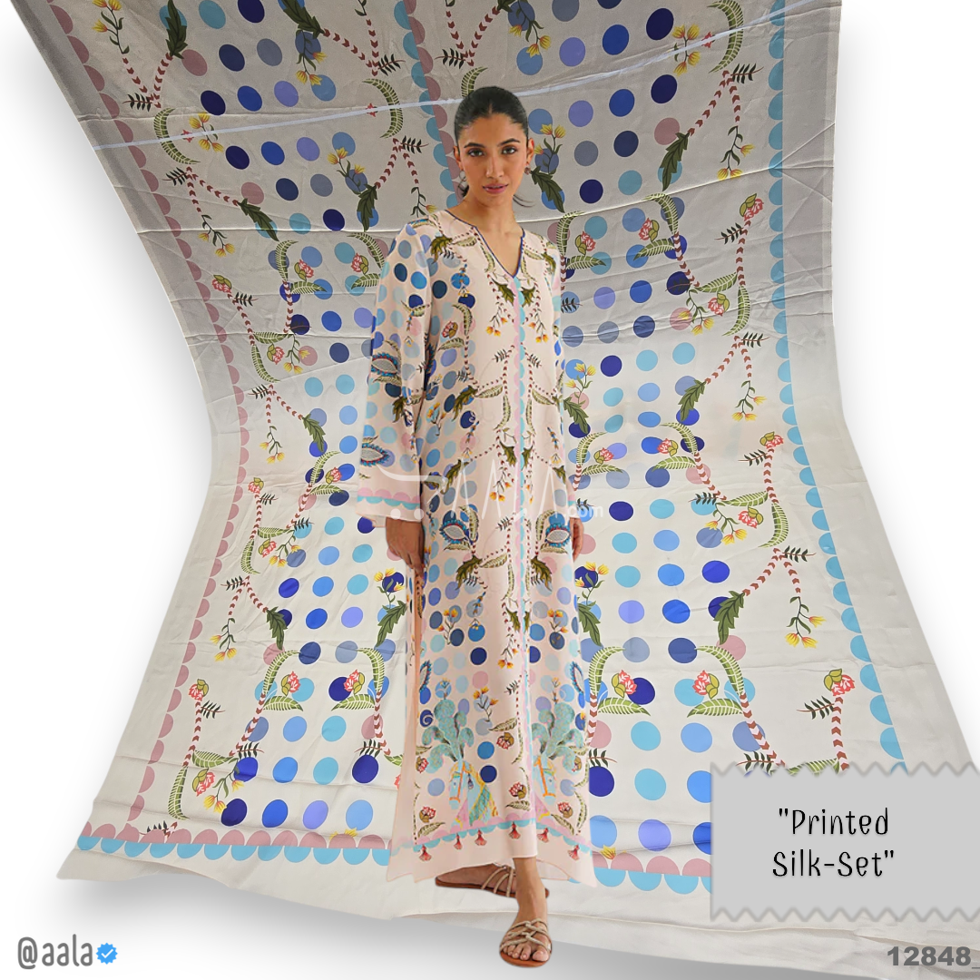 Printed Silk Blend 44-Inches PRINTED Per-Pc #12848