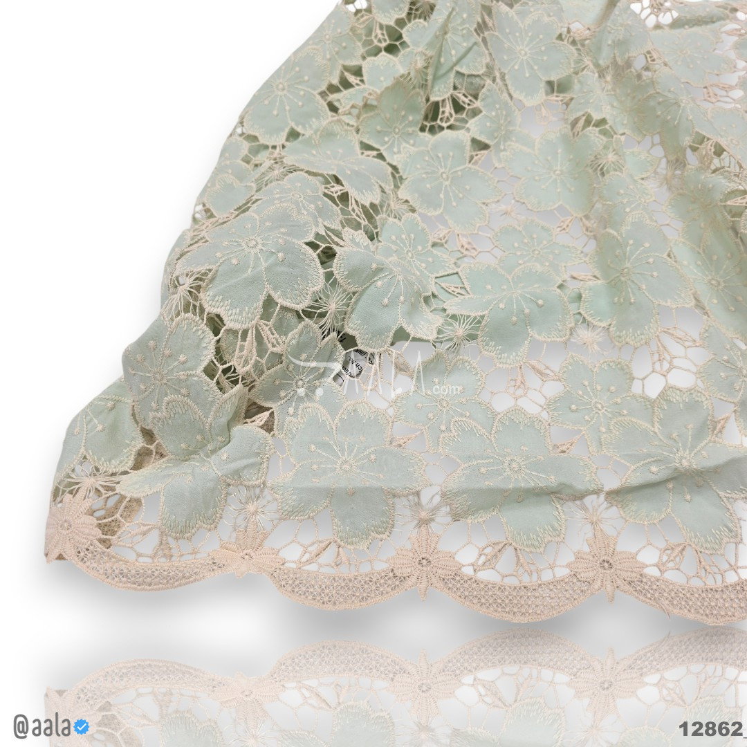 Cutwork Cotton Cotton 52-Inches GREEN Per-Metre 
