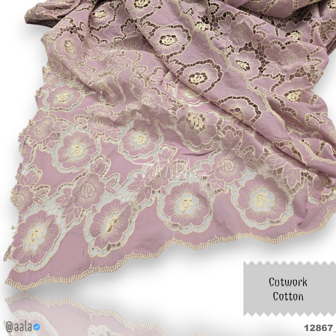Cutwork Cotton Cotton 52-Inches LILAC Per-Metre 