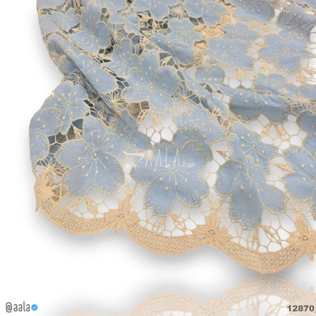 Cutwork Cotton Cotton 52-Inches BLUE Per-Metre #12870
