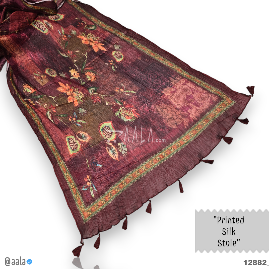 Printed Silk Blend Dupatta-20-Inches PRINTED 2.25-Metres 