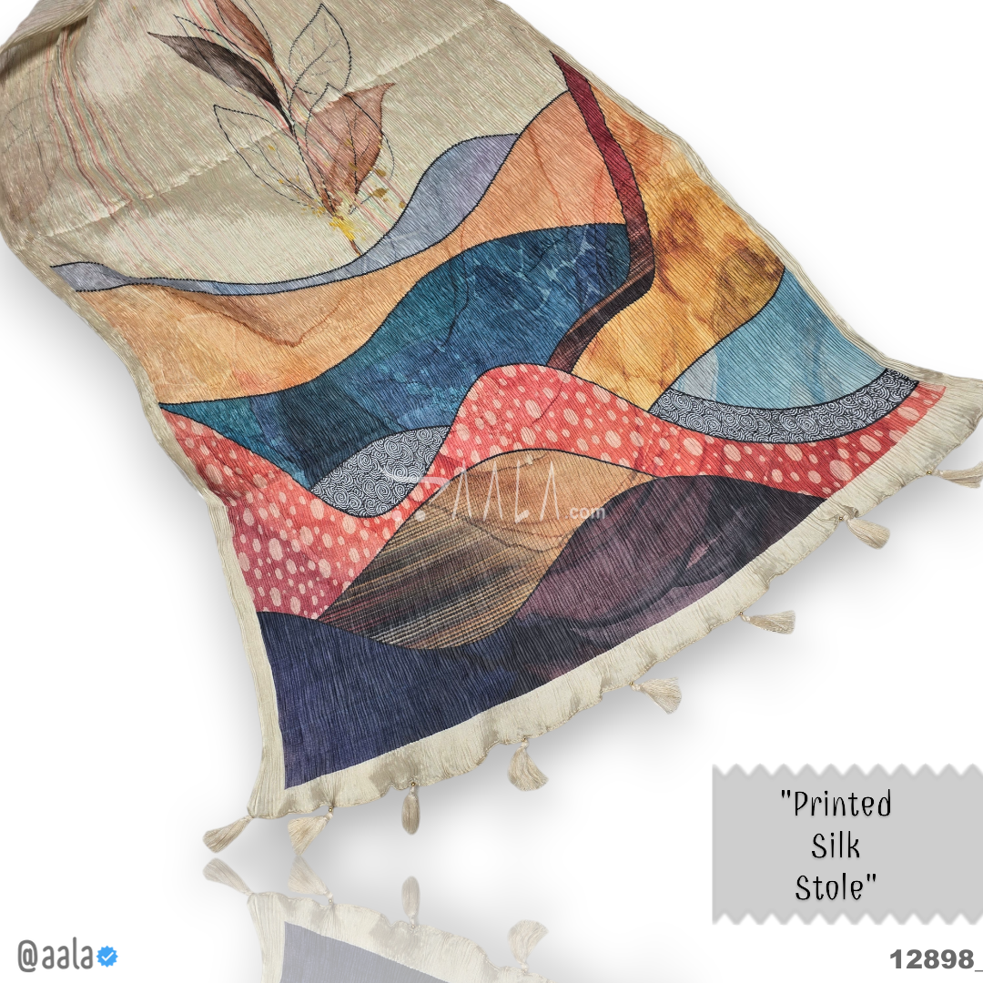 Printed Silk Blend Dupatta-20-Inches PRINTED 2.25-Metres 