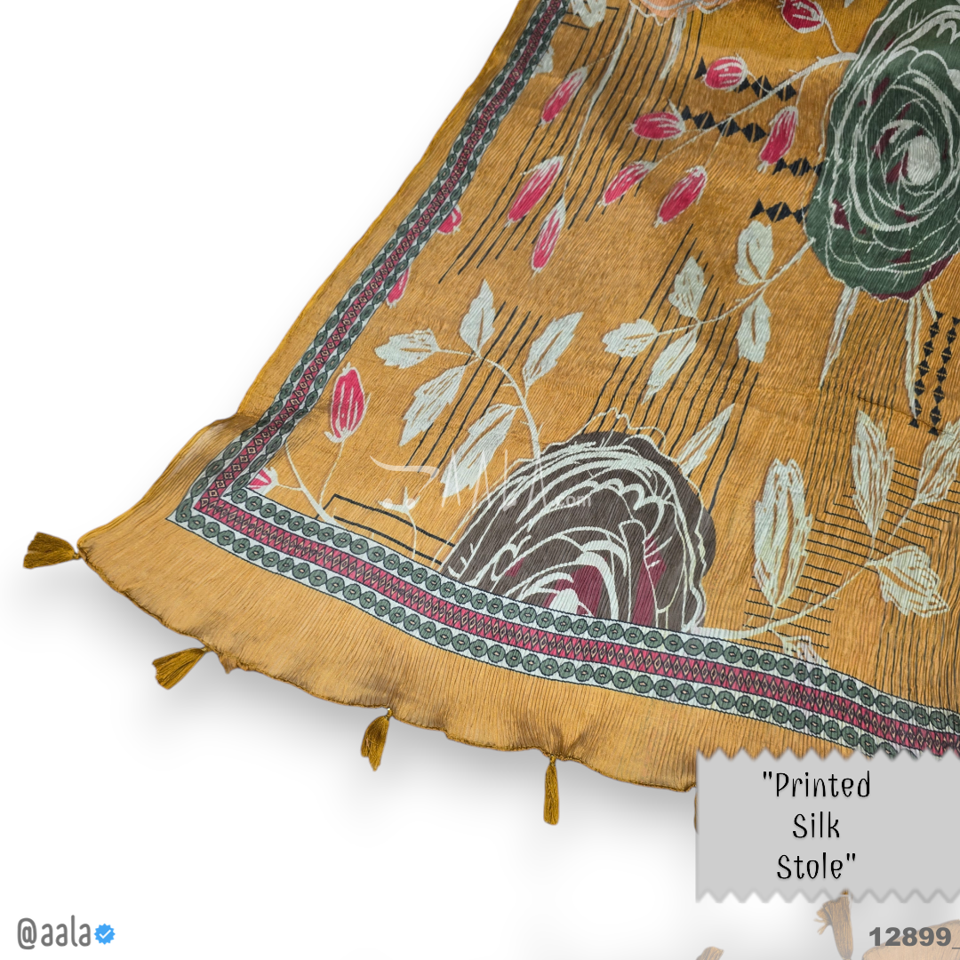 Printed Silk Blend Dupatta-20-Inches PRINTED 2.25-Metres 