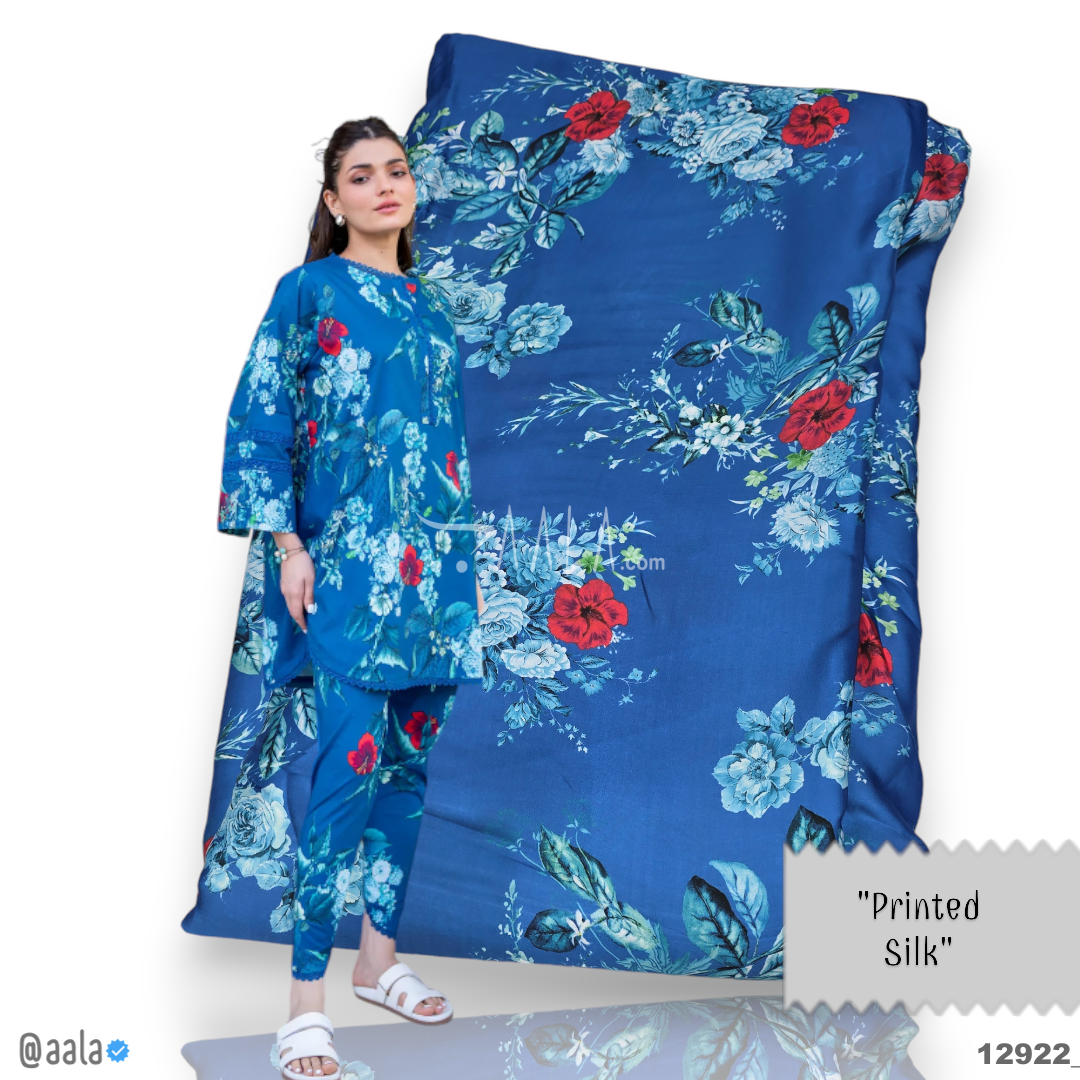 Printed Silk Blend 44-Inches PRINTED Per-Metre #12922