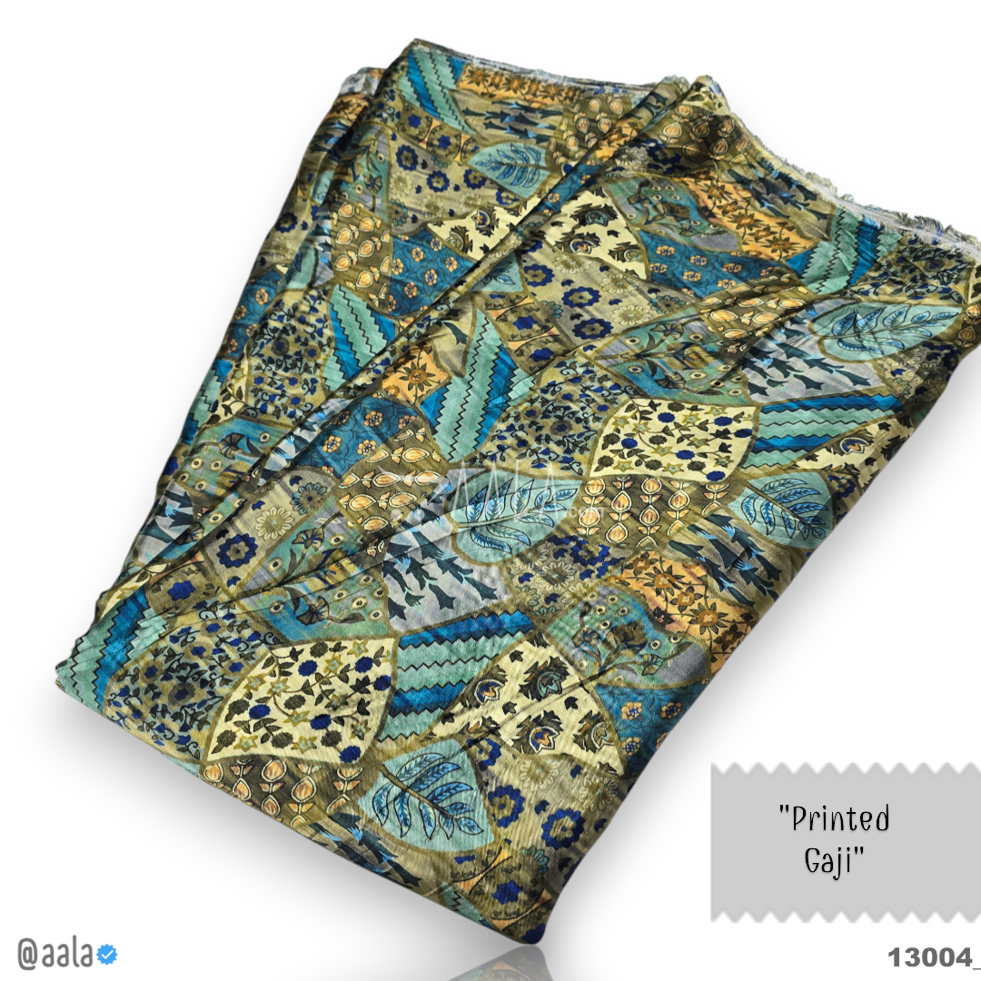 Printed-Gaji Silk Viscose 44-Inches PRINTED Per-Metre #13004